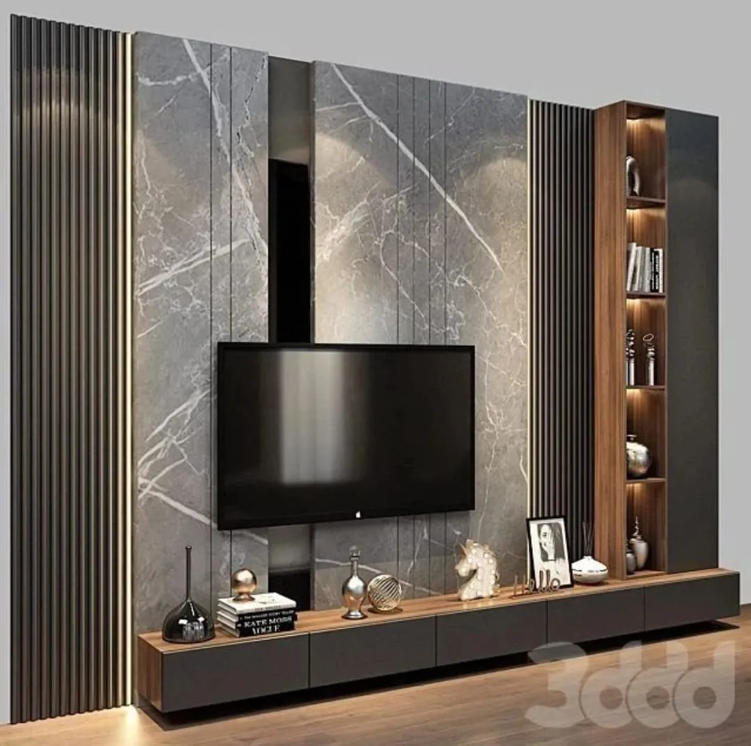 ديكورات بديل الخشب مع بديل الرخام من ديكورات ودهانات الفخامه