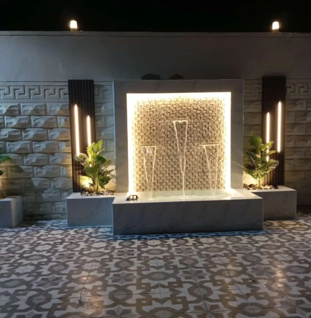 تصميم شلالات ونوافير وشلالات حدائق المنازل والفلل جدة 